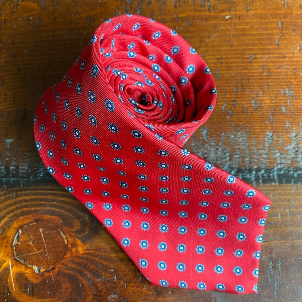Vintage Christian Dior medallion mens all silk necktie ~